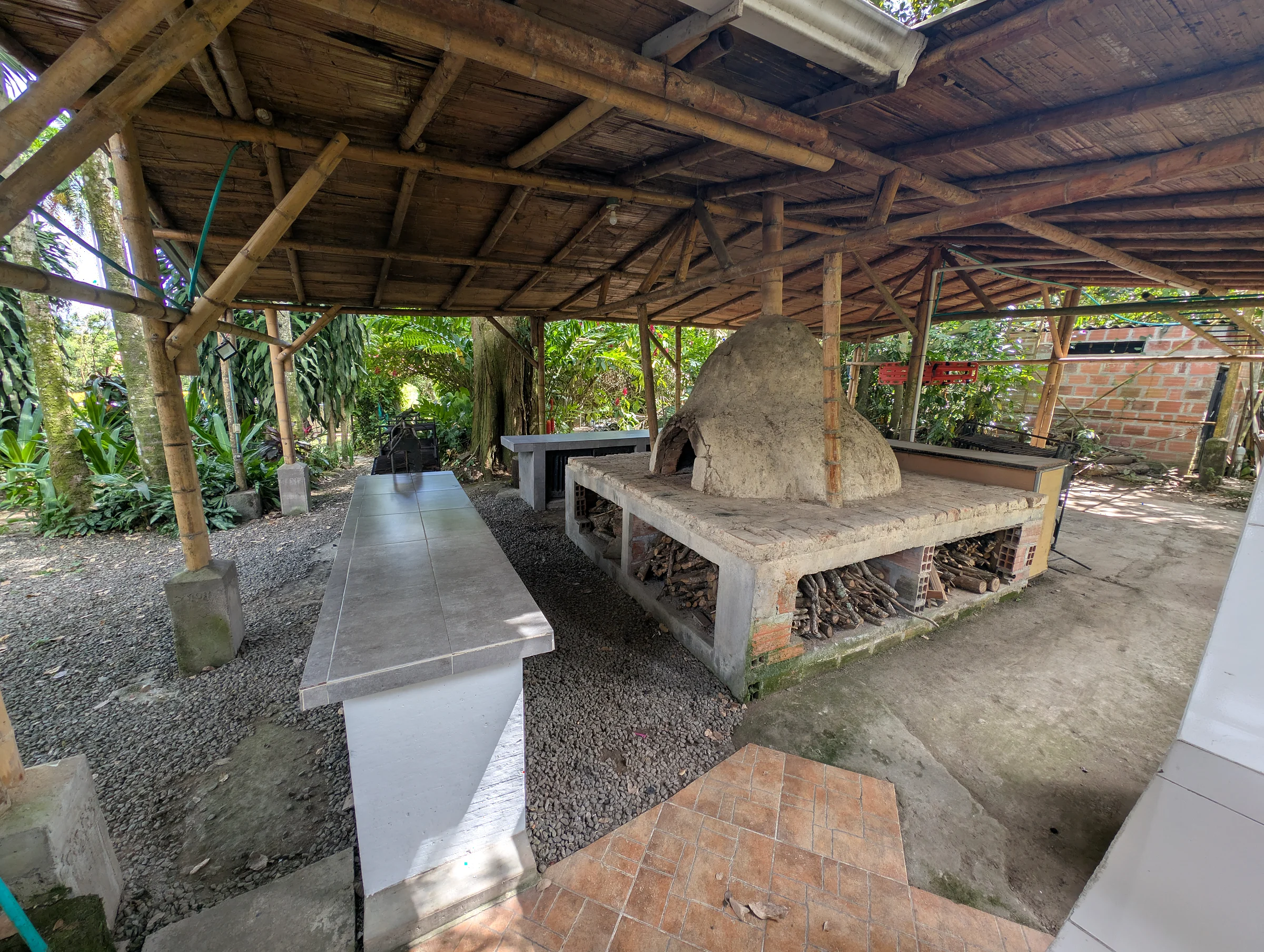 Traditional wood-fired oven and grill