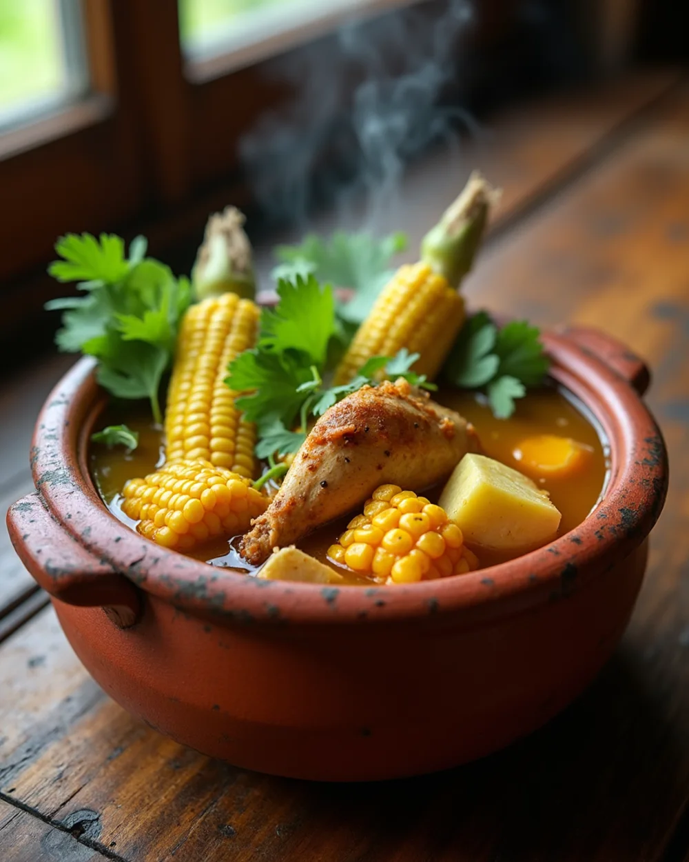 Sancocho in a clay pot to share